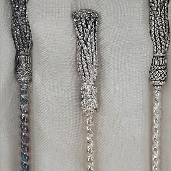 Grace Tea Ware Silver Plate Tassel Twist Handle Iced Tea Spoons Set of Four - Picture 5 of 11